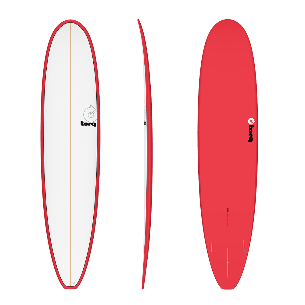 Torq LONGBOARD 8’6 Pinline - Red rails and white deck