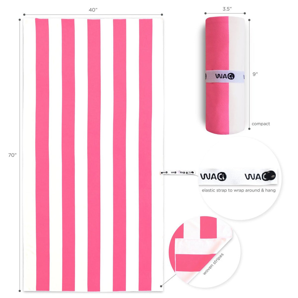 
                  
                    Waci Xl Beach Towel - Candy Pink Cabana Stripes
                  
                
