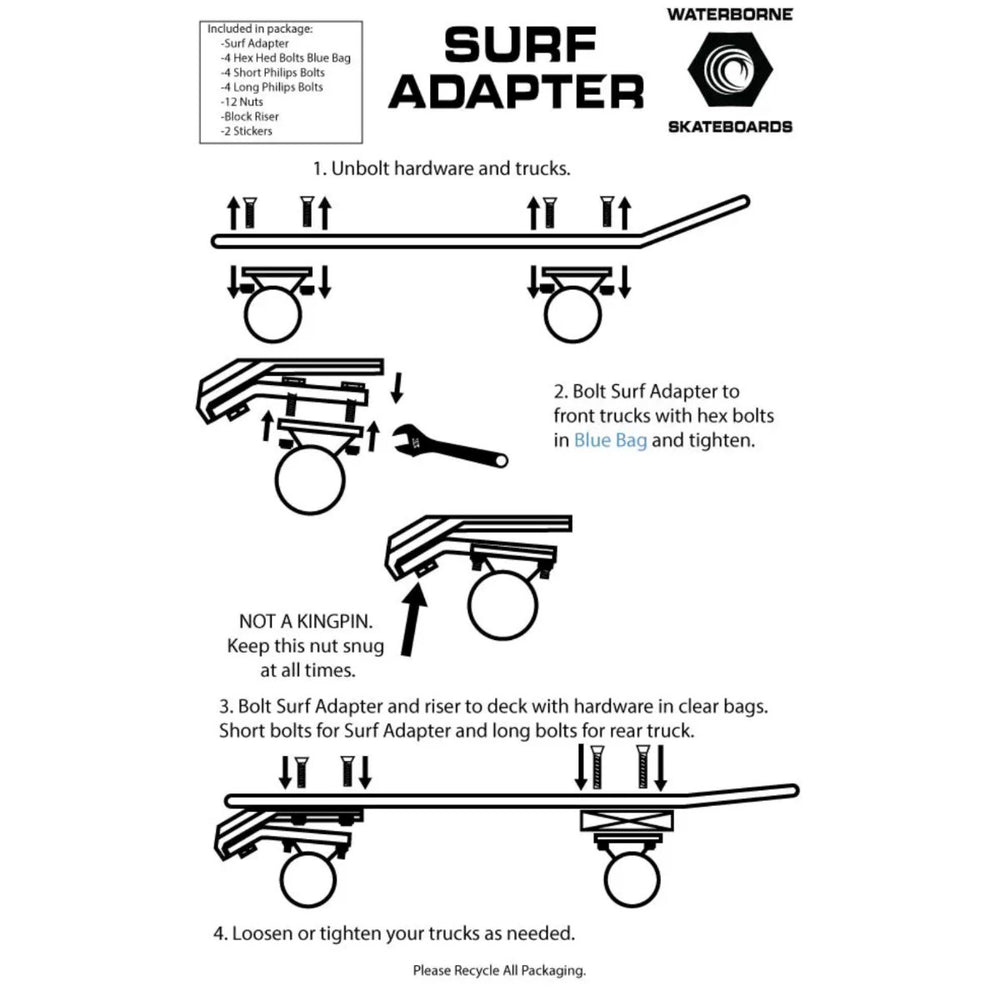 WATERBORNE SKATEBOARDS - Surf Skate Front Truck Adapter – Surf Ontario