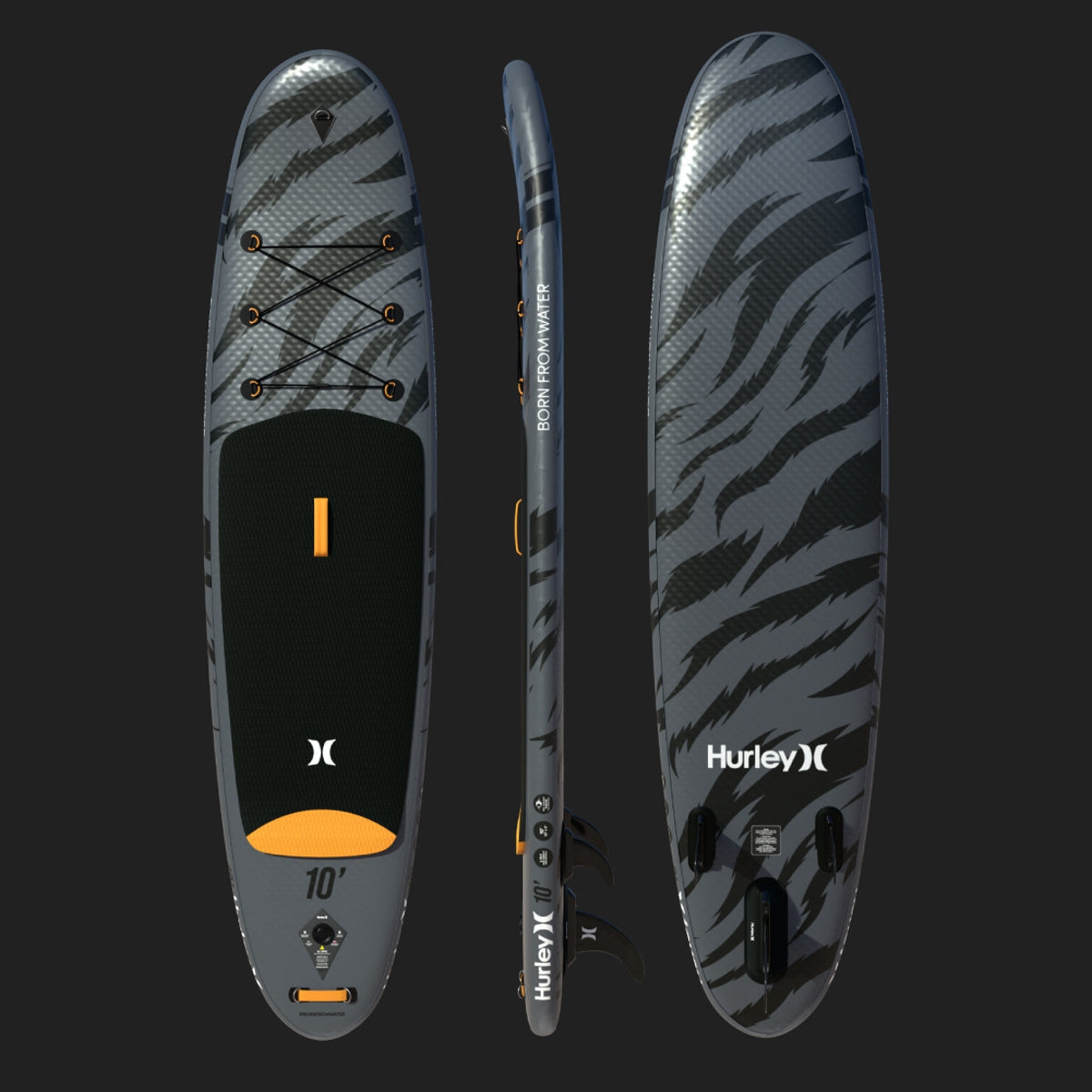 
                  
                    Hurley iSUP - Advantage 10' Inflatable Paddleboard Set - Black-Tiger
                  
                