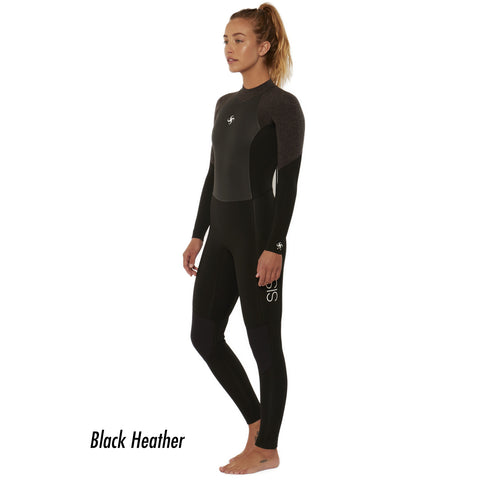 4/3mm SisstrEvolution 7 SEAS Back Zip Full Suit - Black Heather - Surf Ontario