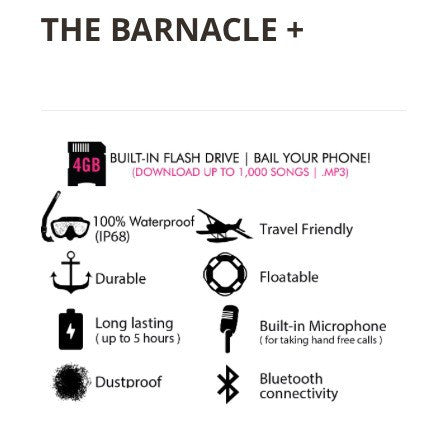 
                  
                     Waterproof electronic gear -  THE  BARNACLE+ (Blue tooth and card) - Surf Ontario
                  
                