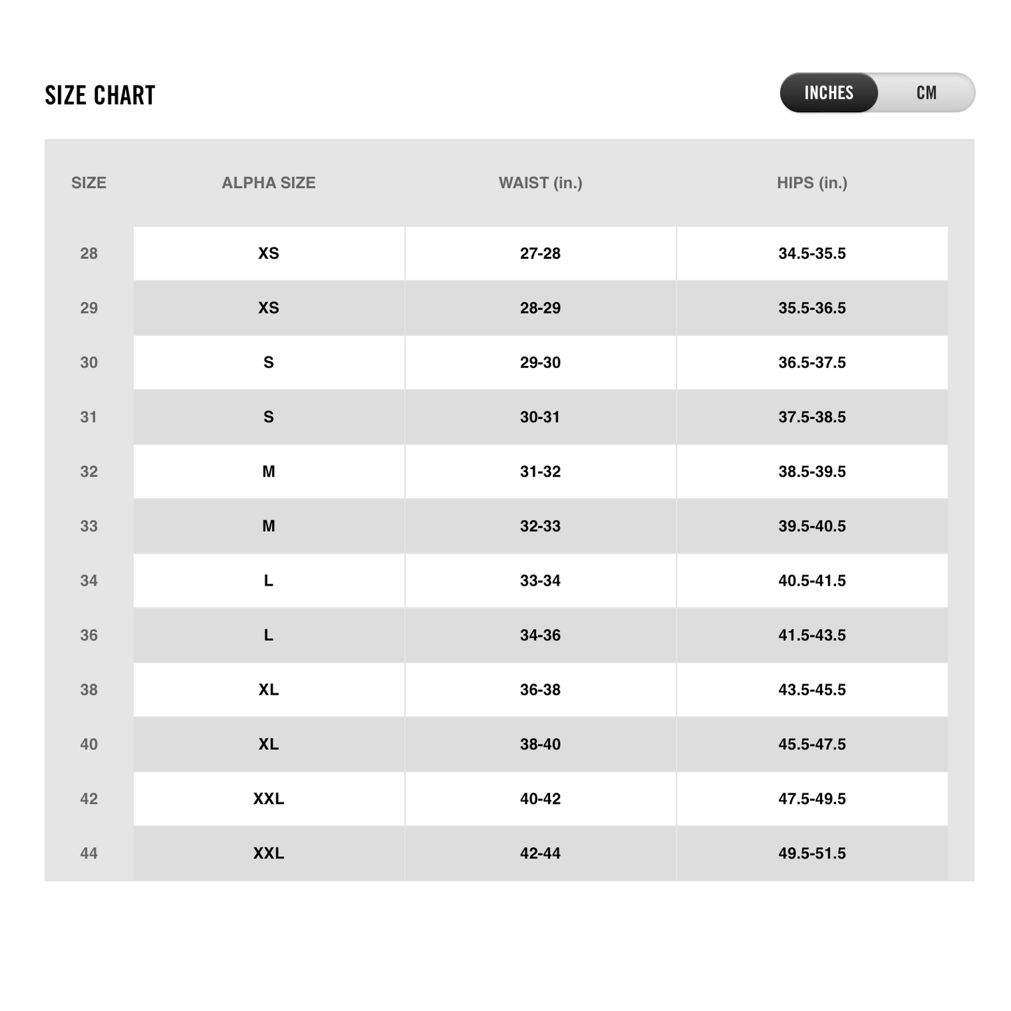 Mens converse size chart sales