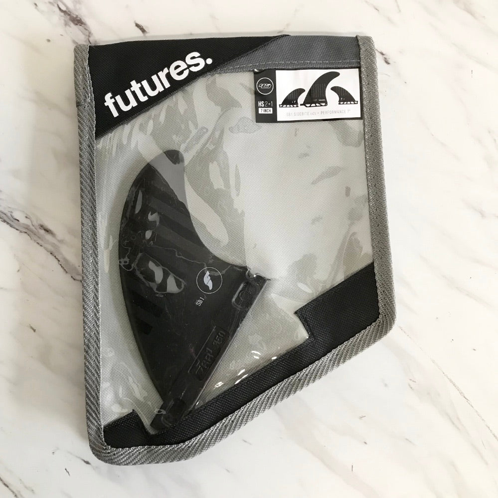 
                  
                    Futures - 2 + 1 with 7" Centre Fin - Hayden Shapes 7" - C6 Black / Stripes
                  
                