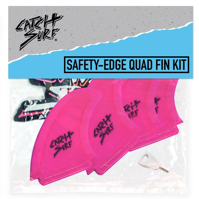Catch Surf Fins Hi Perf Safety Edge Tri Fin Set Hot Pink Surf